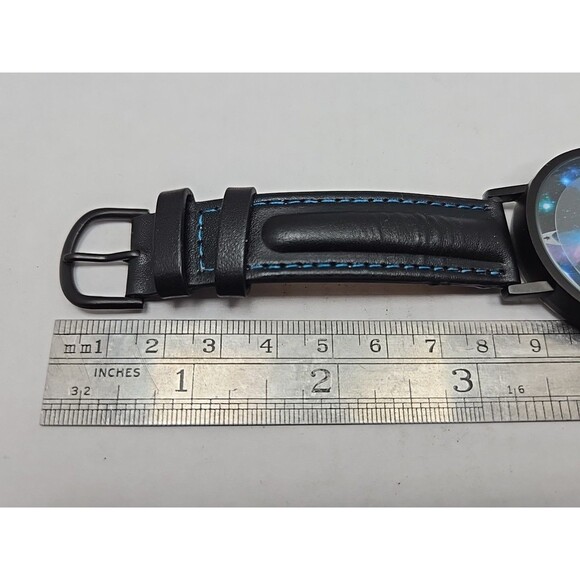 Star Trek Enterprise Space Dial Quartz Watch New Battery Leather Strap Mens 38mm - Picture 9 of 12